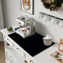 1 Peça, Protetor Base de Superfície para Cafeteira, 70x50cm, Preto, Lavável, Organize com Estilo