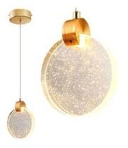 1 Pendente Lua De Cristal Vidro Com Bolhas - Dourado 1 Pendente Lua De Cristal Vidro Com Bolhas - Dourado