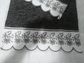 1 Peseiras Xale Cama Bordado Richilieu solteiro Tecido Chinile