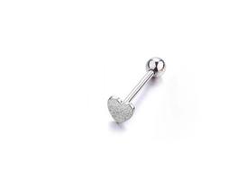 1 Piercing Lingua Titânio 1.6mm 16mm Coração 7mm Prateado