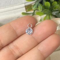 1 Pingente Prata 925 pura ponto de luz 6mm de brinco Unidade