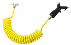 1 Pistola De Ar Botão Mangueira Cabine Caminhão Amarela