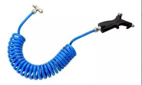 1 Pistola De Ar Botão Mangueira Cabine Caminhão Azul