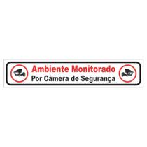 1 Placa Ambiente Monitorado Câmeras De Segurança 25x5cm Ps 1 Placa Ambiente Monitorado Câmeras De Segurança 25x5cm Ps