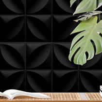 1 Placa PVC 3d Revestimento de Parede Decorativa Petalas Alto relevo Preto Quarto Sala Cozinha 25cm x 25cm