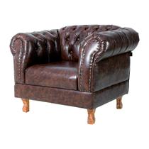 1 Poltrona Chesterfield Capitone Duque CORANO MARROM Recepção, Sala, Móveis, decoração, consultório, conforto