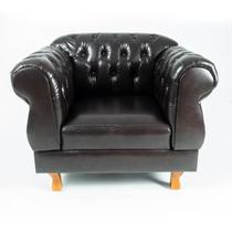 1 poltrona chesterfield capitone elisabeth assento individual courano café / barbearia - escritório - sala de estar
