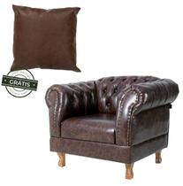 1 Poltrona Chesterfield Duque + 1 Almofada - Corano Marrom / sala de estar Recepção 1 Poltrona Chesterfield Duque + 1 Almofada - Corano Marrom / sala de estar Recepção