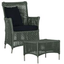 1 Poltrona e 1 Mesa Igapó em Alumínio Pintura Fendi Corda Náutica Estofado 12