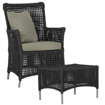 1 Poltrona e 1 Mesa Igapó em Alumínio Pintura Fendi Corda Náutica Estofado 8