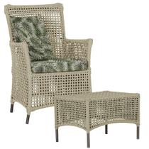 1 Poltrona e 1 Mesa Igapó em Alumínio Pintura Marrom Corda Náutica Estofado 5