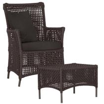 1 Poltrona e 1 Mesa Igapó em Alumínio Pintura Marrom Corda Náutica Estofado 9