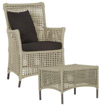 1 Poltrona e 1 Mesa Igapó em Alumínio Pintura Marrom Corda Náutica Estofado 9