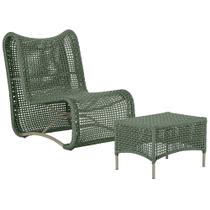 1 Poltrona e Mesa Texas em Alumínio Pintura Fendi Corda Náutica Trama Original