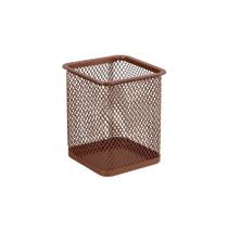 1 Porta Trecos Lápis Caneta de Mesa em Metal Aramado Redondo Quadrado Tons Pastel Rose Gold Preto Colorido BRW