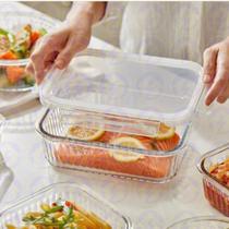 1 Pote Canelado Retangular Vidro Lancheira Resistente 1520ml