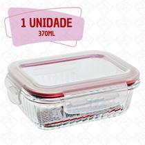 1 Pote Hermético Mantimento Vidro Canelado Organizador 370ml