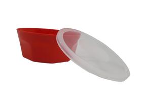 1 Pote Oitavado Com Tampa Marmita Sobremesa 700 Ml Vermelho