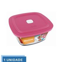 1 Pote Vidro Facilita Vap Quadrado Com Tampa 1L Marinex