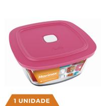 1 Pote Vidro Facilita Vap Quadrado Com Tampa 500ml Marinex