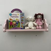 1 Prateleira infantil rosa decorativa quarto menina 45cm