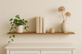 1 prateleira s. invisível madeirada 80x20 de parede para organização quarto sala cozinha - Chapury Store