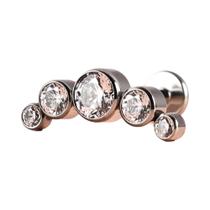 1 Prego de lábio de punção de dente interno embutido de zircão esculpido com precisão de titânio G23