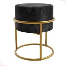 1 Puff banqueta redondo ferro decoração casa