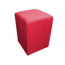 1 Puff Quadrado Redondo Elegancia Palito retangular Suede Vermelho- Sofá na web