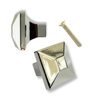 1 Puxador mod Quadrado com Relevo em metal p/ Móveis Cromado