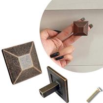 1 Puxador Pirâmide Quadrado Alto Relevo p/ Gavetas e Móveis