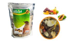 1 Ração Mistura / Pássaro Preto Sabiás Melros Oleosa Mamão com Frutas 500g