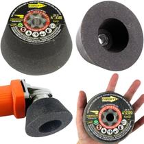 1 Rebolo Copo Cônico 4 Polegadas Grão 120 Rosca M14 Mármore 1 Rebolo Copo Cônico 4 Polegadas Grão 120 Rosca M14 Mármore