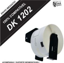1 Rolo Dk 1202 + 1 Suporte Desmontável - Etiqueta Compatível Dk 1202 1 Rolo Dk 1202 + 1 Suporte Desmontável - Etiqueta Compatível Dk 1202