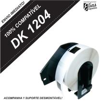 1 Rolo Dk 1204 + 1 Suporte Desmontável - Etiqueta Compatível Dk 1204