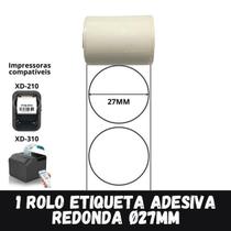 1 Rolo Etiqueta Térmica Adesivas 27x27 Redonda Xd-210 Xd-310 1 Rolo Etiqueta Térmica Adesivas 27x27 Redonda Xd-210 Xd-310