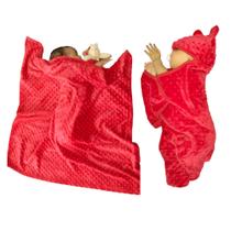 1 Saco De Dormir + 1 Cobertor Pipoquinha Bebê + 1 Naninha