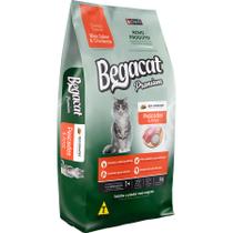 1 Saco Raçâo Begacat Pescado e Arroz 7kg Gatos Adultos