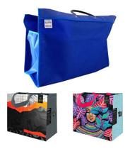 1 Sacola Lona Feira 34x48x21cm + 2 Sacolas Ráfia 35x40x18cm