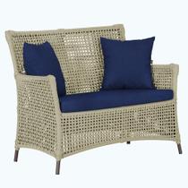 1 Sofá Área Externa Igapó Alumínio Pintura Marrom Corda Náutica Estofado Impermeável 10