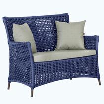 1 Sofá Área Externa Igapó Alumínio Pintura Marrom Corda Náutica Estofado Impermeável 3