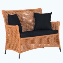 1 Sofá Área Externa Igapó Alumínio Pintura Preta Corda Náutica Estofado Impermeável 12