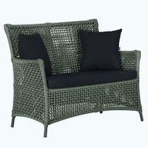 1 Sofá Área Externa Igapó Alumínio Pintura Preta Corda Náutica Estofado Impermeável 12