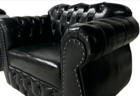 1 SOFÁ CHESTERFIELD CAPITONE IMPERATRIZ 2.30M (3 lugares) + 2 POLTRONAS - CORANO PRETO / sala - recepção - barbearia -TV 1 SOFÁ CHESTERFIELD CAPITONE IMPERATRIZ 2.30M (3 lugares) + 2 POLTRONAS - CORANO PRETO / sala - recepção - barbearia -TV