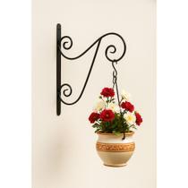 1 Suporte Ferro Colonial Parede Vaso- Flor