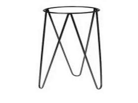 1 Suporte Tripé Para Vaso De Chão 40x28cm Aço Preto
