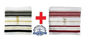 1 Talit Azul + 1 Talit Vermelho Messiânicos - De Israel