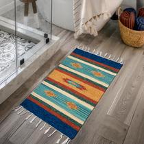 1 Tapete Banheiro Kilim Absorvente 100% Algodão 50 x 70 M03
