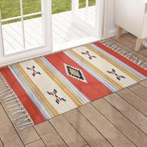 1 Tapete Capacho Kilim India 100% Algodão 50X70 M07