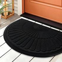 1 Tapete Porta Capacho Naska Meia Lua Antiderrapante 40X60Pt